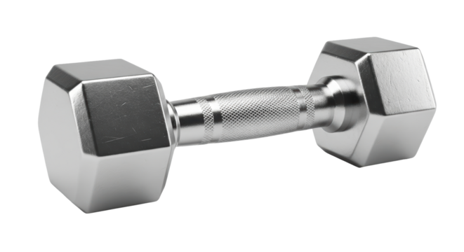 Isolated silver dumbbell