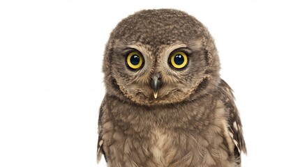 Naklejka premium 愛らしいフクロウの瞳 柔らかな光浴びて微笑む. AI Generated