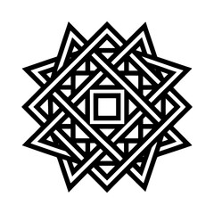 Obraz premium Geometric shape with square center and triangle edges silhouette