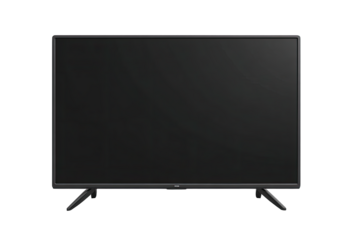 Front view of a black flat-screen television