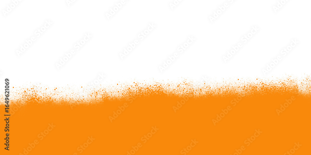 Poster abstract textured brush stroke of black paint over a vibrant orange background creating a dynamic an