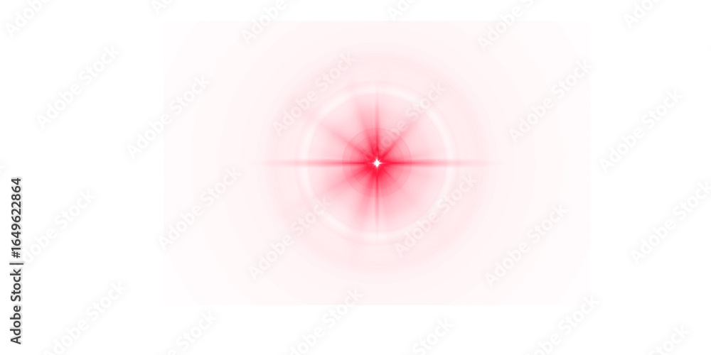 Poster abstract vibrant red light flare emanating from a central point against a stark black background cre
