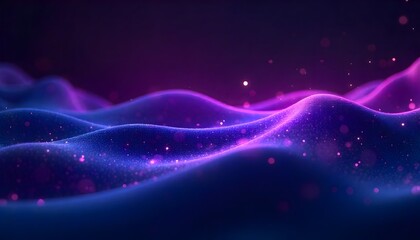 Fototapeta premium Black and purple background wallpaper with gradient waves and neon glow for desktop phone and tablet