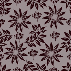 Trendy exotic hand drawn flowers seamless pattern. Floral background for textile, wallpaper, banner, covers, surface, printing and home decor. Flower vector illustration.