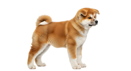 Isolated Akita Puppy, Cute Dog Standing