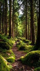 Obraz premium Lush forest path (1)