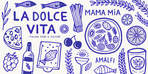 La dolce vita italian food and culture collage