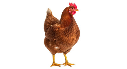 Isolated Brown Hen Standing