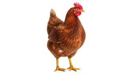 Isolated Brown Hen Standing