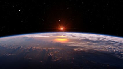 Breathtaking View of Earth from Space - Sunrise Over the Planet