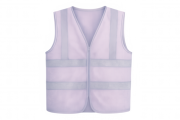 Studio shot of a reflective safety vest on a transparent background, enhancing visibility and ensuring worker safety in various professional settings