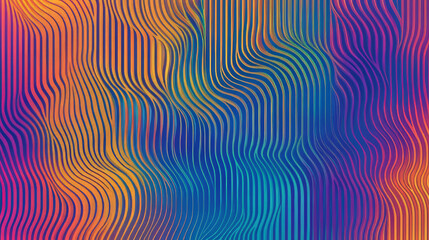 Vibrant abstract pattern with flowing lines creates a dynamic, colorful movement. Modern background with rhythmic waves of diverse hues.