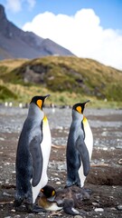 Fototapeta premium King Penguins on a beach