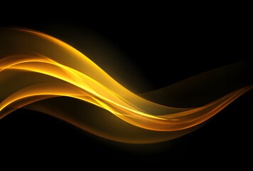 Fototapeta premium Bright Yellow Glowing Wave Abstract