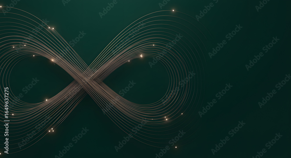 Poster infinite loop design with flowing lines and glowing accents