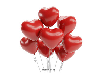 Bunch of Red Heart- Shaped Balloons red balloons heart shape