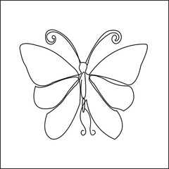 Elegant Butterfly Continuous Line Art Illustration for Nature,