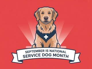 Golden retriever service dog honored during national service dog month celebration
