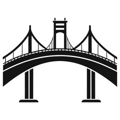 Highway bridge black silhouette