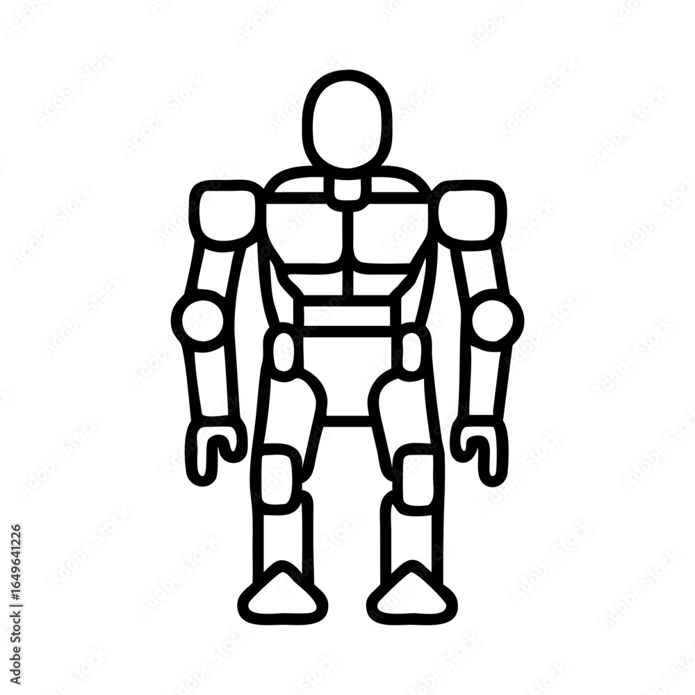 Poster isolated vector robot icon humanoid machine futuristic design artificial intelligence concept cyborg