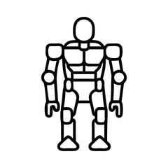 Isolated vector robot icon humanoid machine futuristic design artificial intelligence concept cyborg automation
