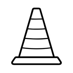 Traffic cone outline vector illustration for road safety construction cone icon design element 90