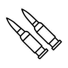 Two bullets vector illustration for ammunition and firearm concept design and military use cases