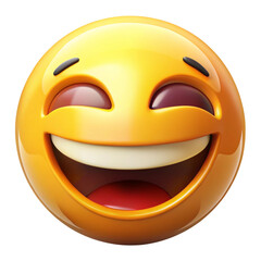 Fototapeta premium Laughing Emoji with Squinting Eyes and Open Mouth Full of Joy