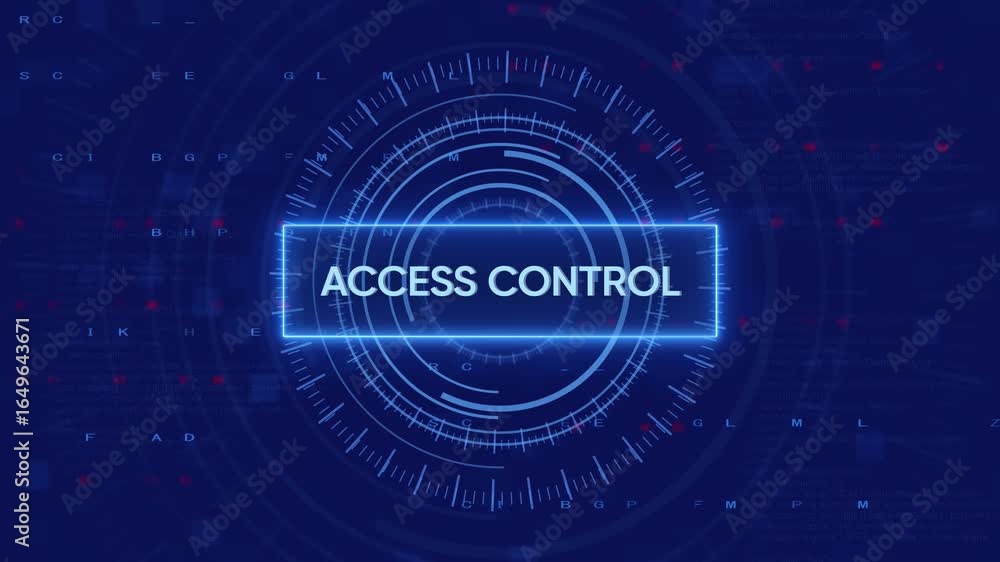 Aufkleber futuristic access control digital interface depicting security and data protection