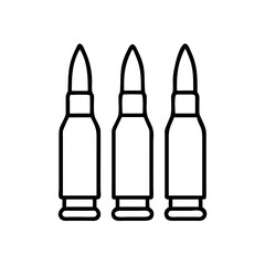 Three rifle bullets ammunition vector illustration design for shooting and hunting concept use ninety