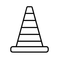 Isolated traffic cone vector illustration safety construction cone icon road cone outline design element