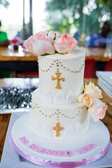 wedding cake with flowers