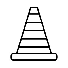 Traffic cone vector icon illustration for construction safety and road work warning sign design element