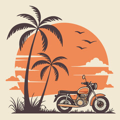 vector illustration of a tropical island