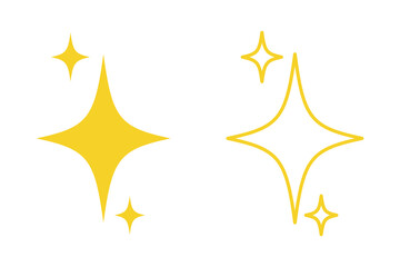 Star icon collection. Different star shapes. Twinkle star shape. Magic light Glint Flash effect. Vector illustration.
