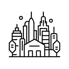 Download abstract city skyline vector illustration, modern building architecture design template art, 90