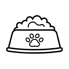 Isolated pet food bowl illustration vector graphic for dogs and cats feeding accessory design