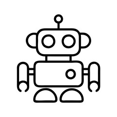 Cute robot vector illustration for technology and science projects, robotics and ai design asset