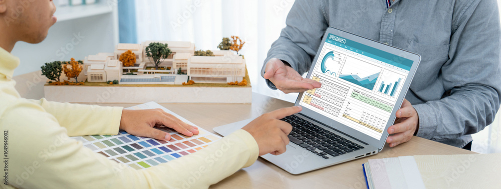 Poster spreadsheet document information financial startup concept. data and graphs in spreadsheet documents
