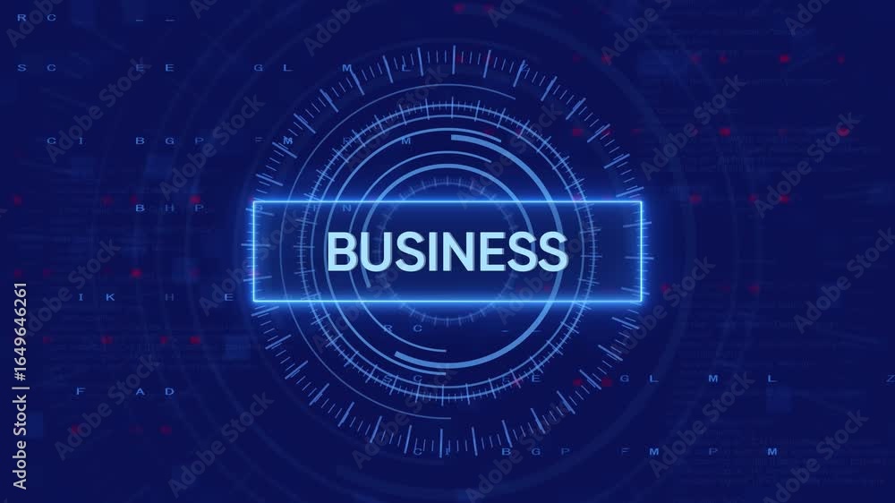 Poster futuristic digital interface displaying business data information and technological advancement