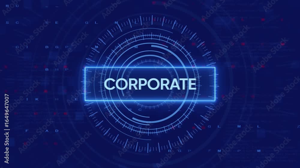 Aufkleber futuristic corporate technology with interface displaying data and information