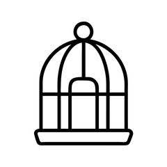 Outline drawing of a vintage birdcage antique cage pet cage decorative cage black and white art