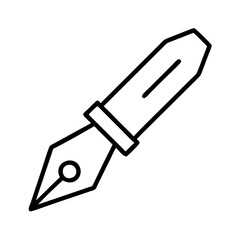 Fountain pen vector icon illustration for writing calligraphy and signature design graphic element