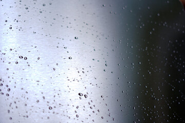 Obraz premium High Quality Waterdrops on gray Metal Surface for Texture.