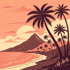 sunset on the beach