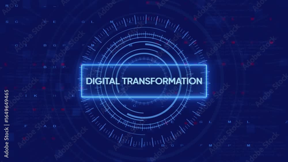 Aufkleber digital transformation futuristic interface with data analysis and technology display