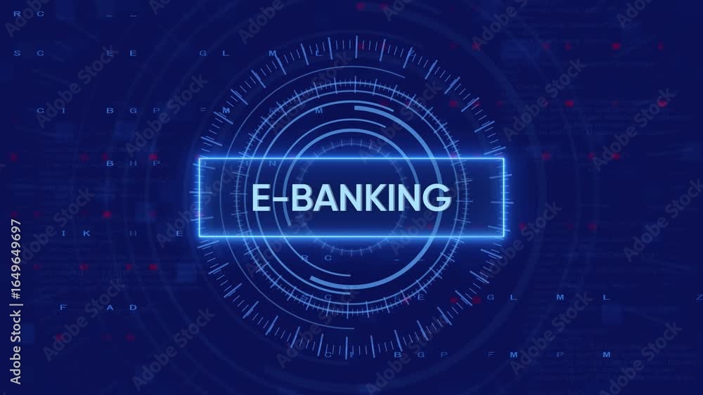 Aufkleber futuristic animated e-banking interface with data visualization and digital technology