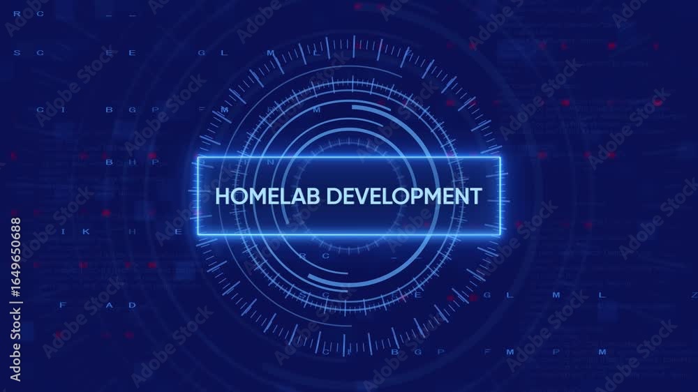 Aufkleber futuristic homelab development displaying data and information technology elements