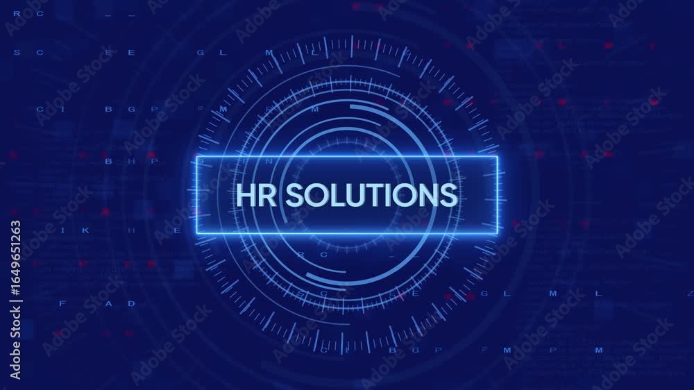 Aufkleber futuristic hr solutions interface with digital hud and data visualization concept