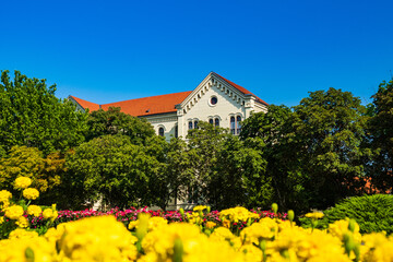 Central building of University of Zagreb, Croatia, beautiful summer day